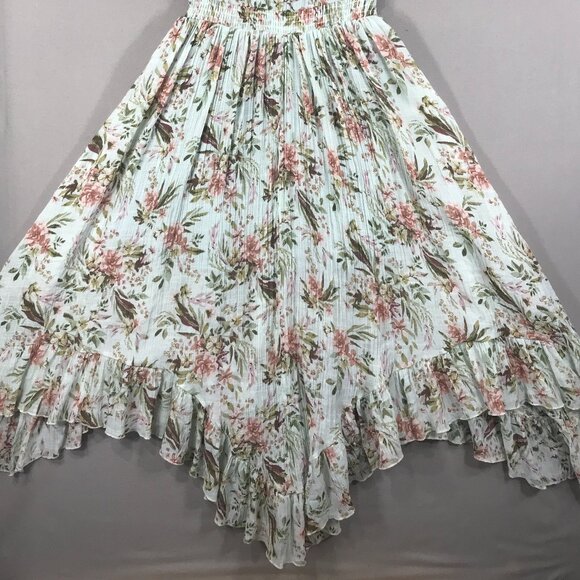 Mia Joy Joyfolie Dress Girl's 10 Green Blue Floral Maxi Boho Peasant Cottagecore - Picture 10 of 15